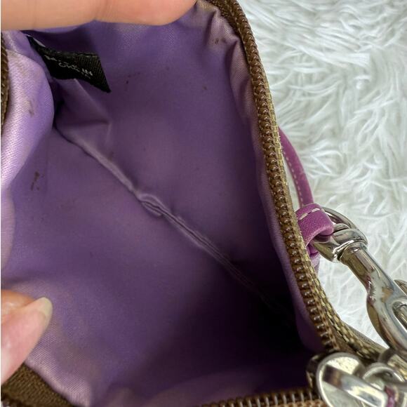 COACH y2k Purple Brown Signature Canvas Wristlet - Picture 5 of 8